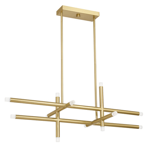 Chandelier Thesis 207299A Manhattan 48 inch 12 light Brushed Gold LED Linear Chandelier THESIS