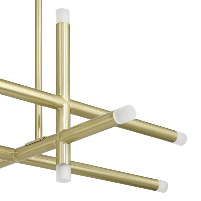 Chandelier Thesis 207299A Manhattan 48 inch 12 light Brushed Gold LED Linear Chandelier THESIS