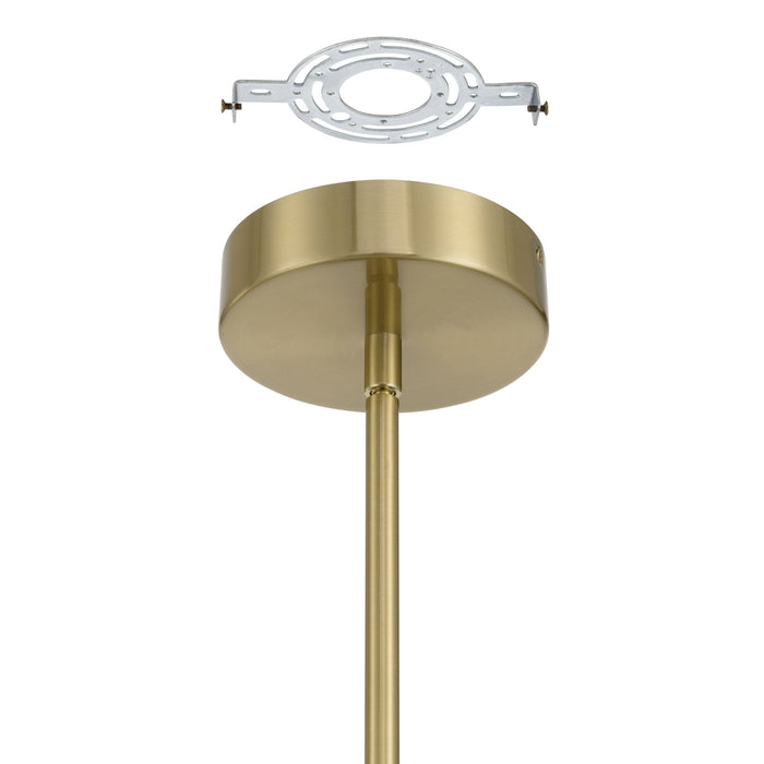 Chandelier Thesis 207267A Calle 36 inch 9 light Brass LED Chandelier with Gold Leaf Hand Pressed Glass Shades THESIS