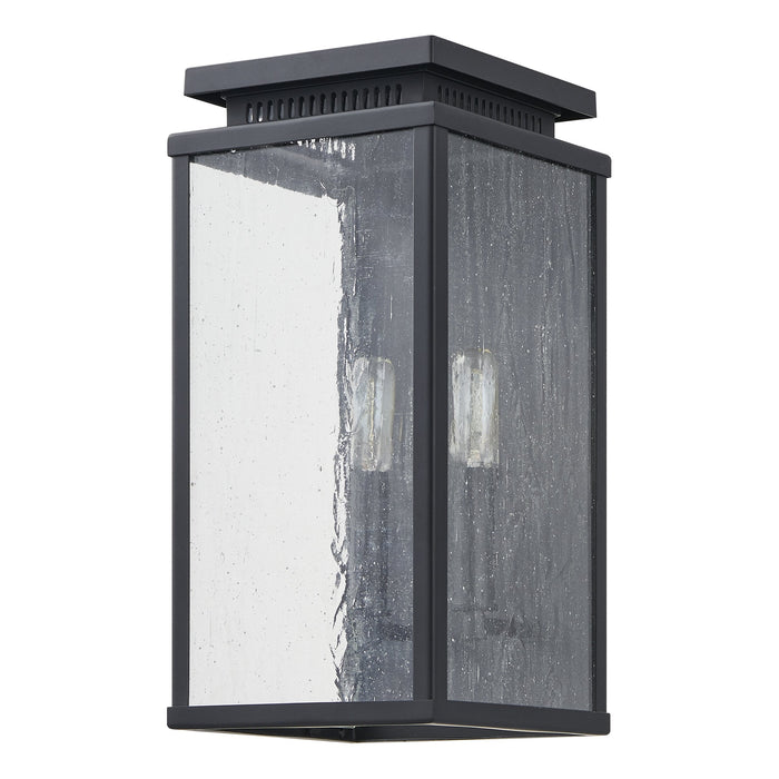 Exterior Wall Sconce Thesis 207051A Overton 14 inch 2 light Matte Black Exterior Wall Sconce with Clear Antique Glass THESIS