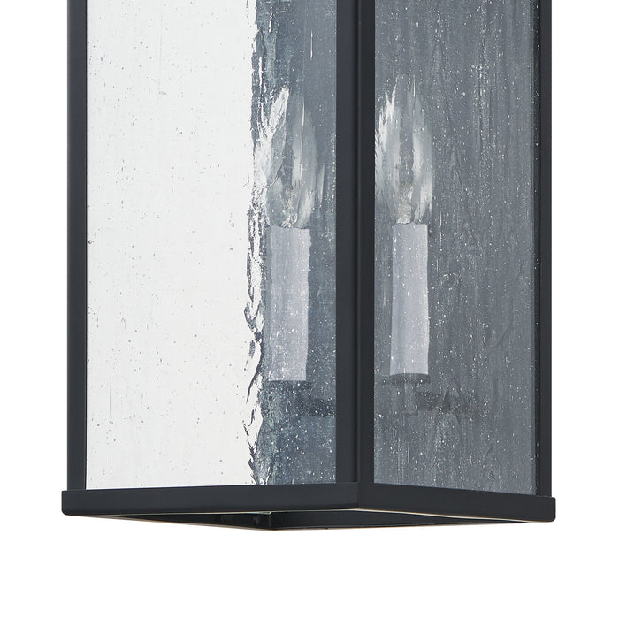 Exterior Wall Sconce Thesis 207051A Overton 14 inch 2 light Matte Black Exterior Wall Sconce with Clear Antique Glass THESIS