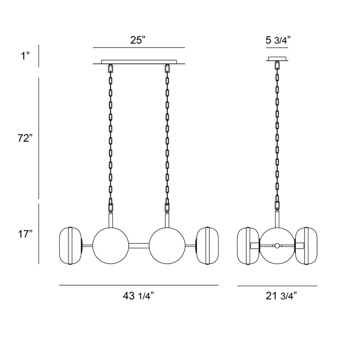 Eurofase 38130-022 Nottingham 44" Polished Nickel Chandelier