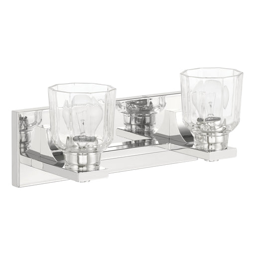 Vanity Light Thesis 207671A Dryden 15 inch 2 light Polished Nickel Vanity Light with Clear Ribbed Glass Shades THESIS