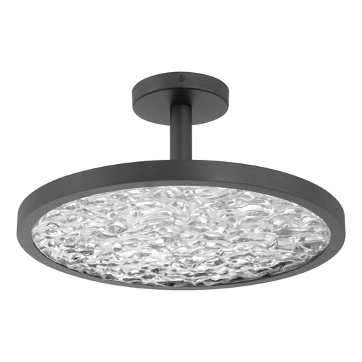 Convertible Pendant Thesis 207417A Courtney 18 inch Textured Black 5CCT LED Convertible Pendant with Clear Water Glass THESIS