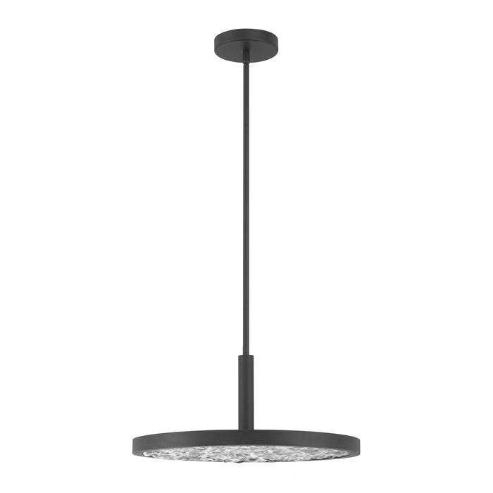 Convertible Pendant Thesis 207417A Courtney 18 inch Textured Black 5CCT LED Convertible Pendant with Clear Water Glass THESIS