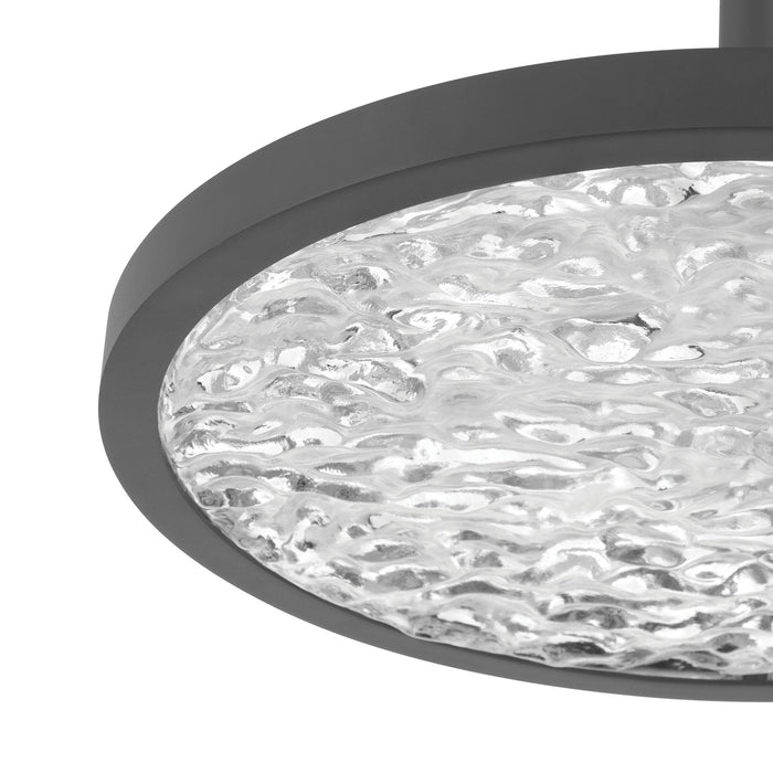 Convertible Pendant Thesis 207417A Courtney 18 inch Textured Black 5CCT LED Convertible Pendant with Clear Water Glass THESIS