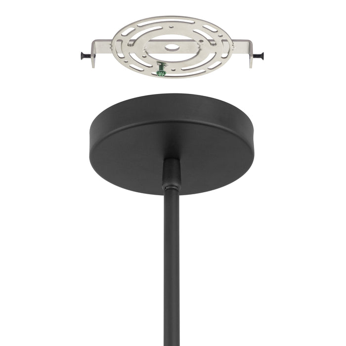 Convertible Pendant Thesis 207417A Courtney 18 inch Textured Black 5CCT LED Convertible Pendant with Clear Water Glass THESIS