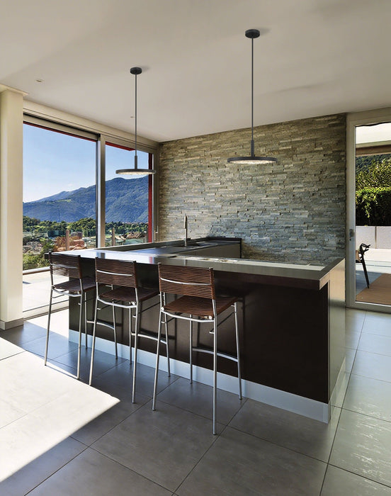 Convertible Pendant Thesis 207417A Courtney 18 inch Textured Black 5CCT LED Convertible Pendant with Clear Water Glass THESIS