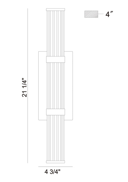 Eurofase 47124-028 Fayton 21" Matte Black LED Outdoor Wall Light