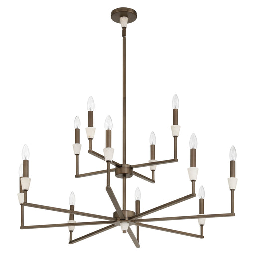 Chandelier Thesis 207366A Montclair 38 inch 12 light Forged Bronze and Natural Alabaster Chandelier THESIS
