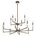 Chandelier Thesis 207366A Montclair 38 inch 12 light Forged Bronze and Natural Alabaster Chandelier THESIS