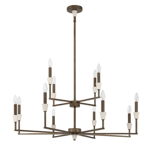 Chandelier Thesis 207366A Montclair 38 inch 12 light Forged Bronze and Natural Alabaster Chandelier THESIS