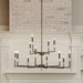 Chandelier Thesis 207366A Montclair 38 inch 12 light Forged Bronze and Natural Alabaster Chandelier THESIS