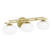 Vanity Light Thesis 207384A Julep 24 inch 3 light Brushed Gold Vanity Light with Opal Glass Shades THESIS