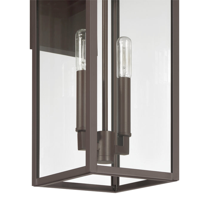 Exterior Wall Sconce Thesis 207749A Hillside 20 inch 2 light Dark Bronze Exterior Wall Sconce with Clear Glass THESIS