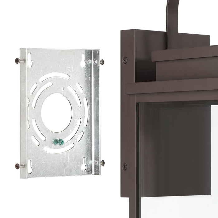 Exterior Wall Sconce Thesis 207749A Hillside 20 inch 2 light Dark Bronze Exterior Wall Sconce with Clear Glass THESIS