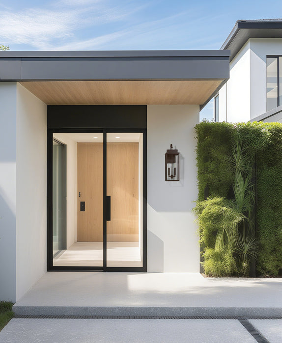 Exterior Wall Sconce Thesis 207749A Hillside 20 inch 2 light Dark Bronze Exterior Wall Sconce with Clear Glass THESIS