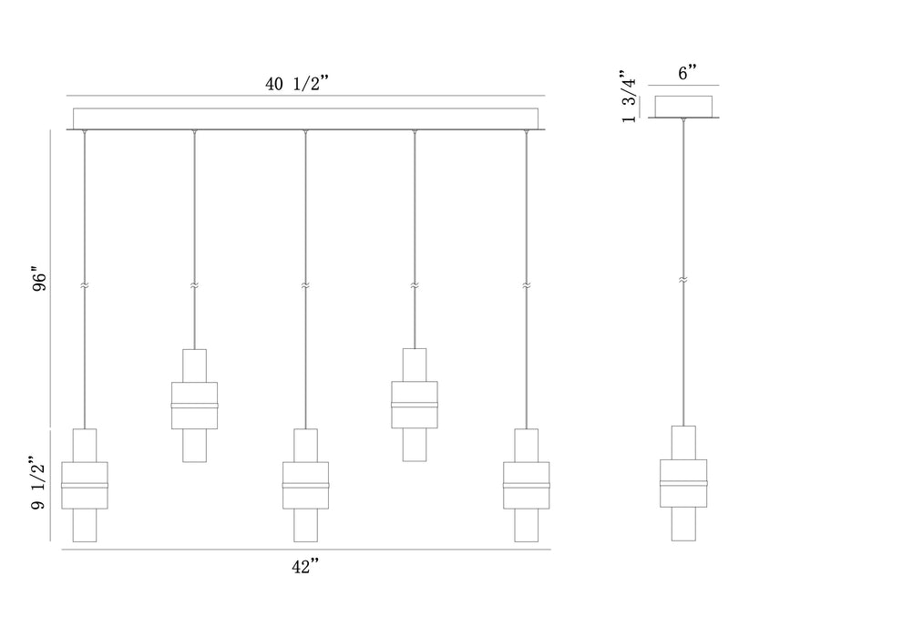Eurofase 45595-011 Rola 42" Gold LED Chandelier