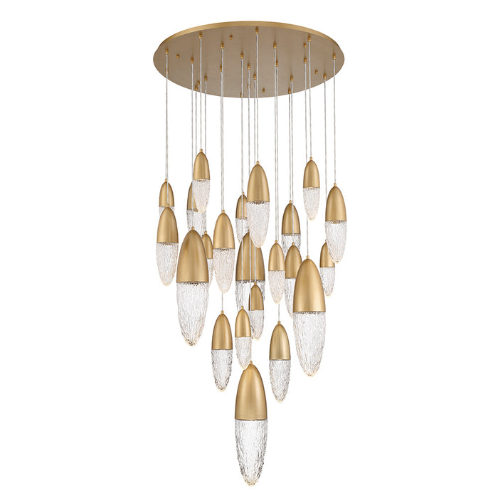 Eurofase 43860-036 Ecrou 40" Satin Gold Paint LED Chandelier
