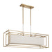 Chandelier Thesis 207271A Abbey 42 inch 5 light Brass Linear Chandelier with Cream Cotton Rope Shade THESIS