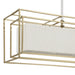 Chandelier Thesis 207271A Abbey 42 inch 5 light Brass Linear Chandelier with Cream Cotton Rope Shade THESIS