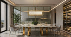 Chandelier Thesis 207271A Abbey 42 inch 5 light Brass Linear Chandelier with Cream Cotton Rope Shade THESIS