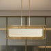 Chandelier Thesis 207271A Abbey 42 inch 5 light Brass Linear Chandelier with Cream Cotton Rope Shade THESIS