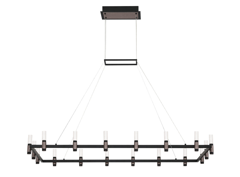 Eurofase 37048-013 Altamont 52" Satin Nickel-Black Mix LED Chandelier
