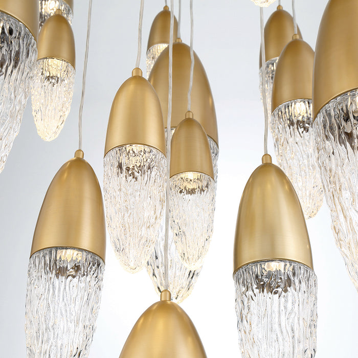 Eurofase 43860-036 Ecrou 40" Satin Gold Paint LED Chandelier