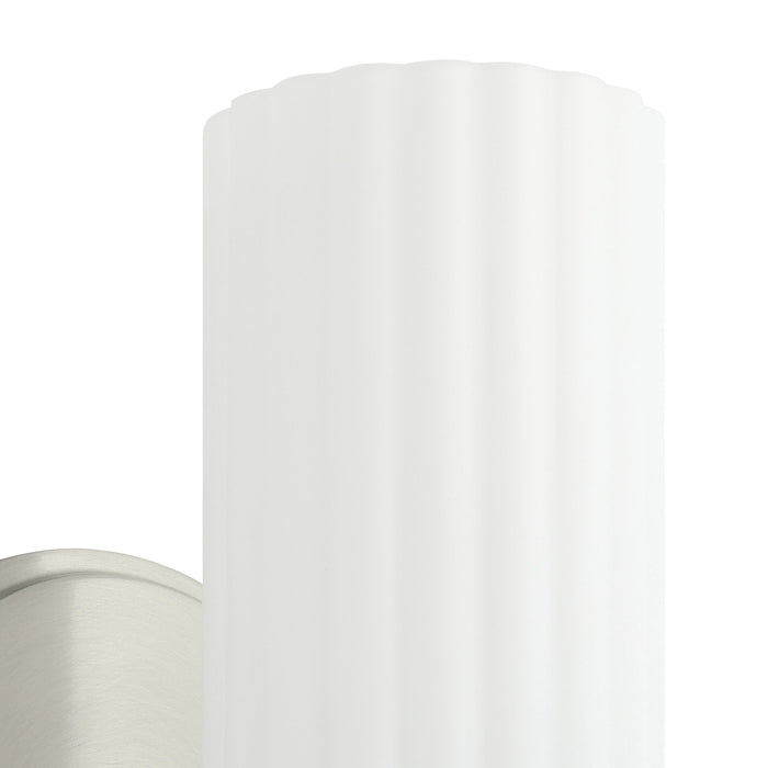 Vanity Light Thesis 207028A Bedminster 5 inch 1 light Brushed Nickel Vanity Light with Etched Opal Ribbed Glass Shade THESIS