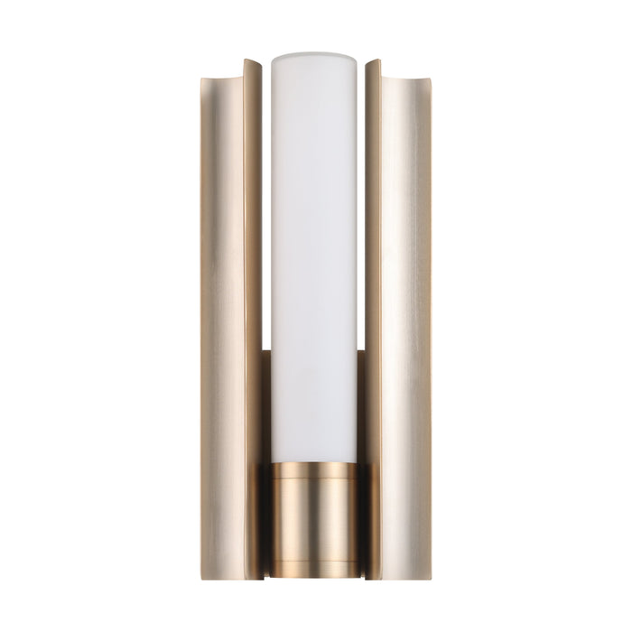 Vanity Light Thesis 207621A Colton 12 inch 1 light Champagne Gold 5CCT LED Vanity Light with Etched Opal Glass Shade THESIS