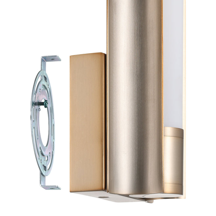 Vanity Light Thesis 207621A Colton 12 inch 1 light Champagne Gold 5CCT LED Vanity Light with Etched Opal Glass Shade THESIS