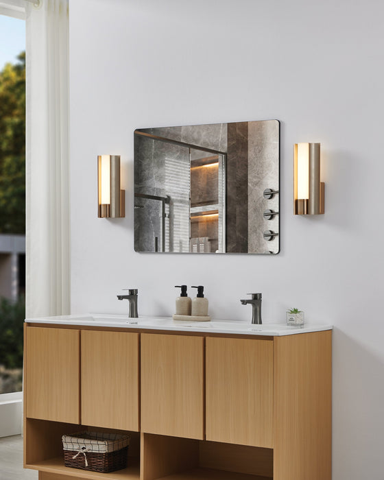 Vanity Light Thesis 207621A Colton 12 inch 1 light Champagne Gold 5CCT LED Vanity Light with Etched Opal Glass Shade THESIS