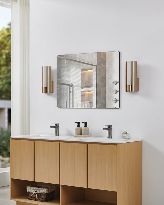 Vanity Light Thesis 207621A Colton 12 inch 1 light Champagne Gold 5CCT LED Vanity Light with Etched Opal Glass Shade THESIS