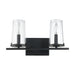 Vanity Light Thesis 206955A Jared 15 inch 2 light Matte Black Vanity Light with Clear Glass Shades THESIS