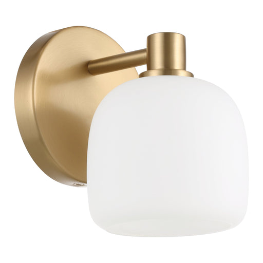 Vanity Light Thesis 206999A Valentina 5 inch 1 light Champagne Gold Vanity Light with Etched Opal Glass Shade THESIS