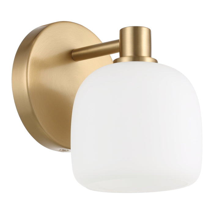 Vanity Light Thesis 206999A Valentina 5 inch 1 light Champagne Gold Vanity Light with Etched Opal Glass Shade THESIS