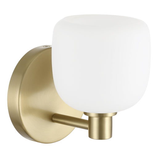 Vanity Light Thesis 206999A Valentina 5 inch 1 light Champagne Gold Vanity Light with Etched Opal Glass Shade THESIS