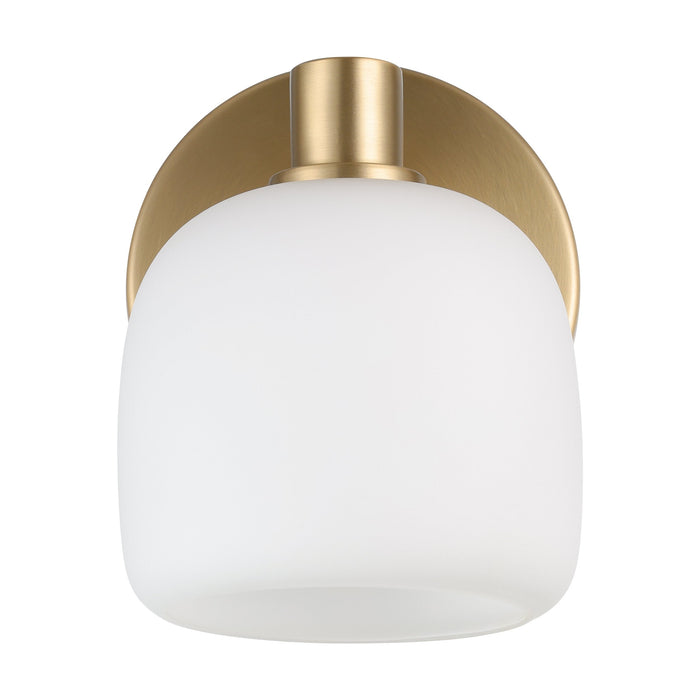 Vanity Light Thesis 206999A Valentina 5 inch 1 light Champagne Gold Vanity Light with Etched Opal Glass Shade THESIS