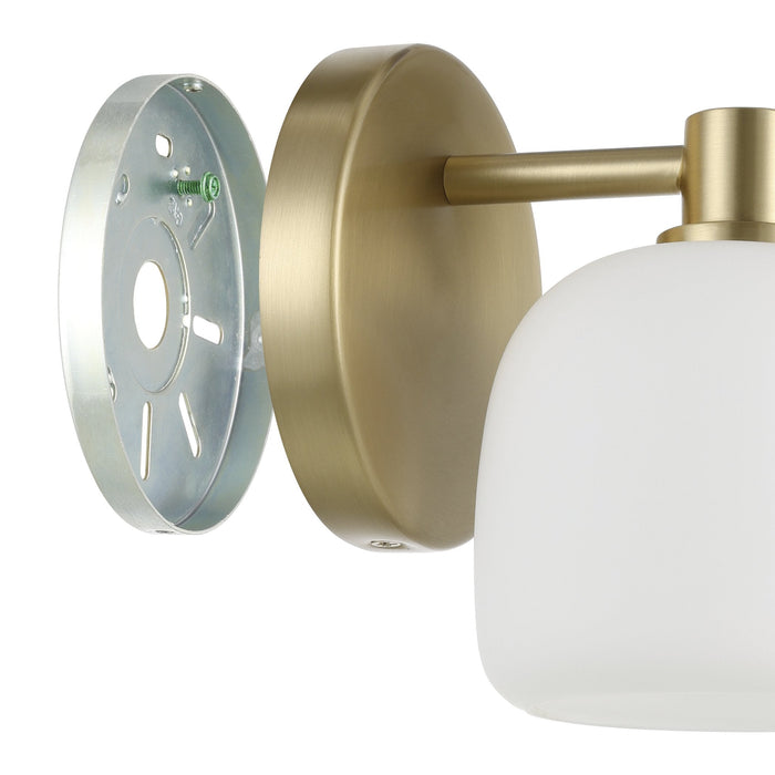 Vanity Light Thesis 206999A Valentina 5 inch 1 light Champagne Gold Vanity Light with Etched Opal Glass Shade THESIS