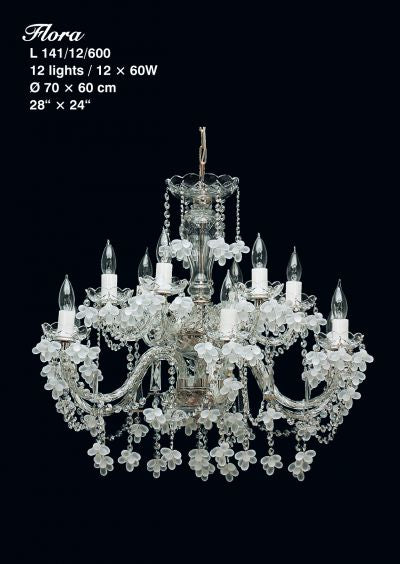 Chandelier Flora L 141/12/600 CH Crystal Chandelier Tomia Crystal Chandeliers