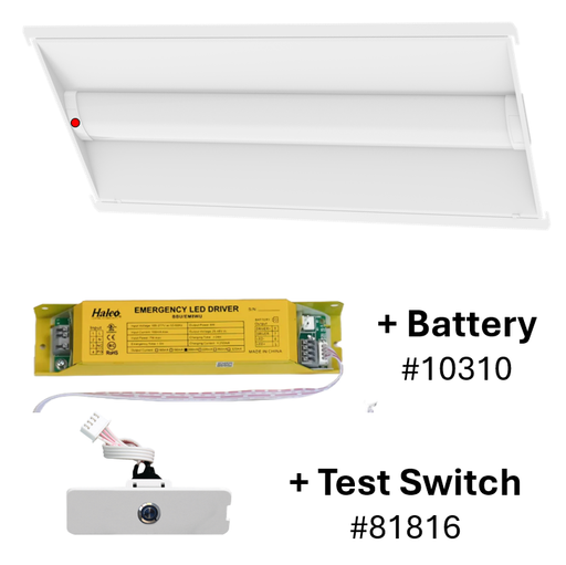 Made To Order Halco - CBT-RK-24-LS-CS-UNV-EM - 2x4 Troffer Retrofit Kit Controls Ready Lum & Color Select 0-10V Dim EM Battery Halco Lighting Technologies