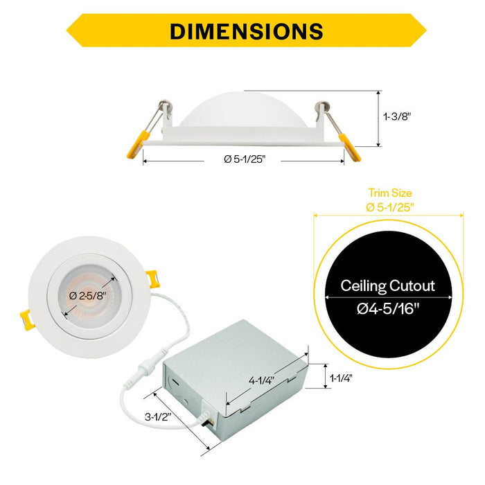 Halco - DFDLG4-12-CS - Direct Fit Gimbal 4" 12W CCT Select 90Deg Tilt Dimm T20 JA-8 product image
