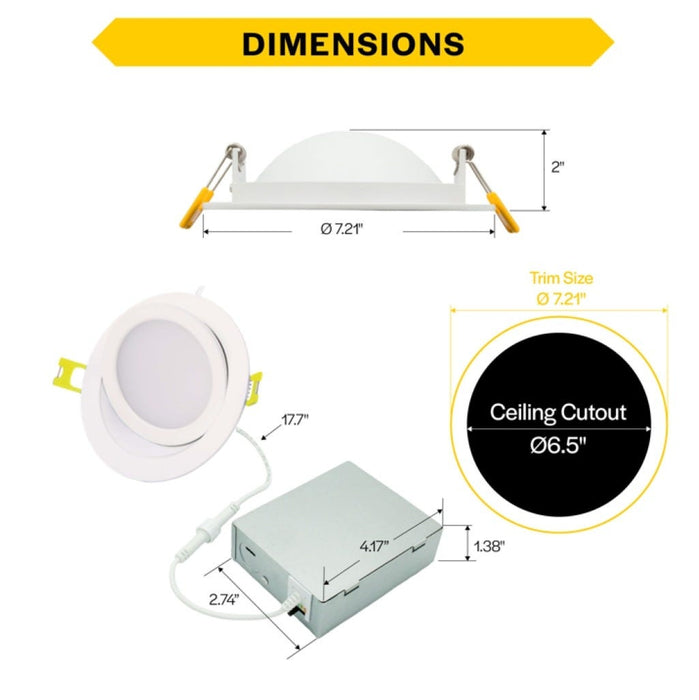 Halco - DFDLG6-13-CS - Direct Fit Gimbal 6" 13W CCT Select 90Deg Tilt Dimm T20 JA-8 product image