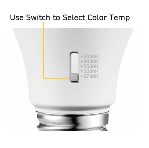 Halco - 6A19-LED-9CS-E26-D-T20 - LED A19 (E26) Select 2700K-5000K 6W 450L (40W Eq) Dimm T20 product image