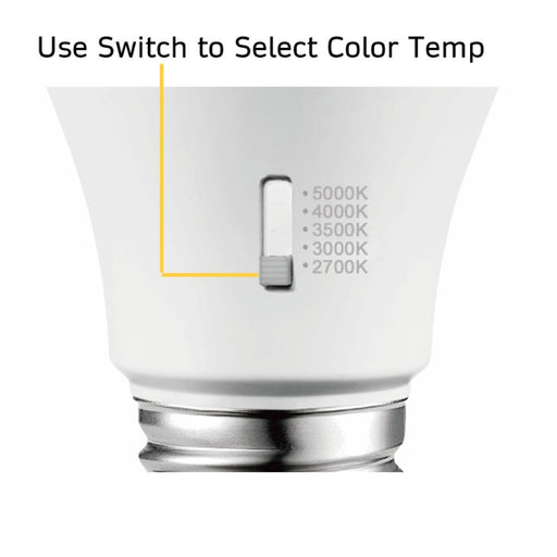 Halco - 9A19-LED-9CS-E26-D-T20 - LED A19 (E26) Select 2700K-5000K 9W 800L (60W Eq) Dimm T20 product image
