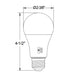 Halco - 15A19-LED-9CS-E26-D-T20 - LED A19 (E26) Select 2700K-5000K 15W 1600L (100W Eq) Dimm T20 product image