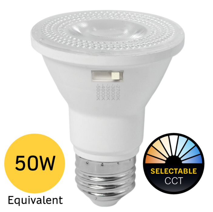 LED PAR Floods Halco - 7PAR20-FL-LED-9CS-D-T20 - LED PAR20 (40D) Select 2700K-5000K 7W 550L (50W Eq) Dimm T20 Halco Lighting Technologies