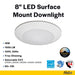 Halco - SMD-8-CS-120V - Surface Downlight 8in 18W 1500L CCT Select 120V Triac Dim product image