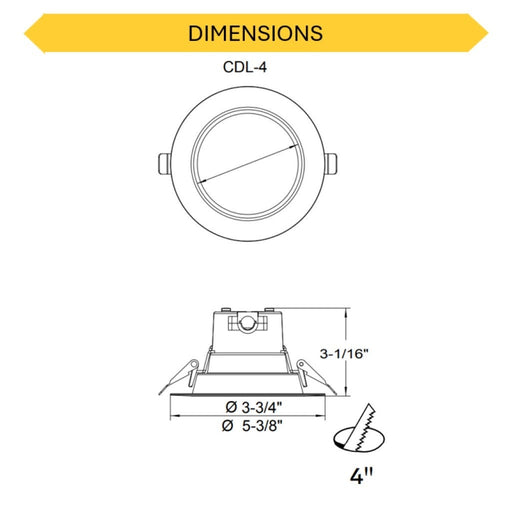 Halco - CDL4-WS-CS-U - Select Commercial Downlight 4 Inch Watt & CCT Select Dimm product image